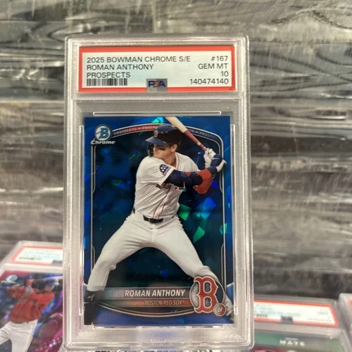 2025 Bowman Chrome Blue Sapphire Chrome Prospects Roman Anthony PSA 10🔥🔥