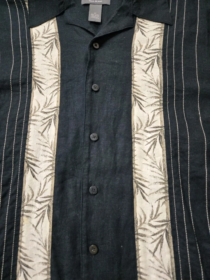 Camisa informal Saddlebred para hombre LT mezcla de lino con botones Vacay Cruise Hawaii Foto 4 de 4