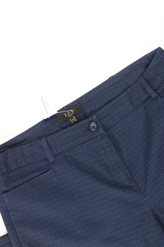 ✅ 1.2.3 Paris pantalones para damas talla 34, XS azul algodón ✅ - Imagen 3 de 4