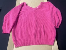 Junior Exchange Pink Design V Neck Front/Back Sweater