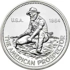 Vintage 1984 Engelhard Big E Prospector 1 oz .999 Silver  Round ~ Blast White ~