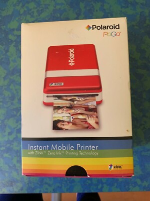 POLAROID POGO INSTANT PHOTO PRINTER ZINK ZERO INK Open Box RED Complete