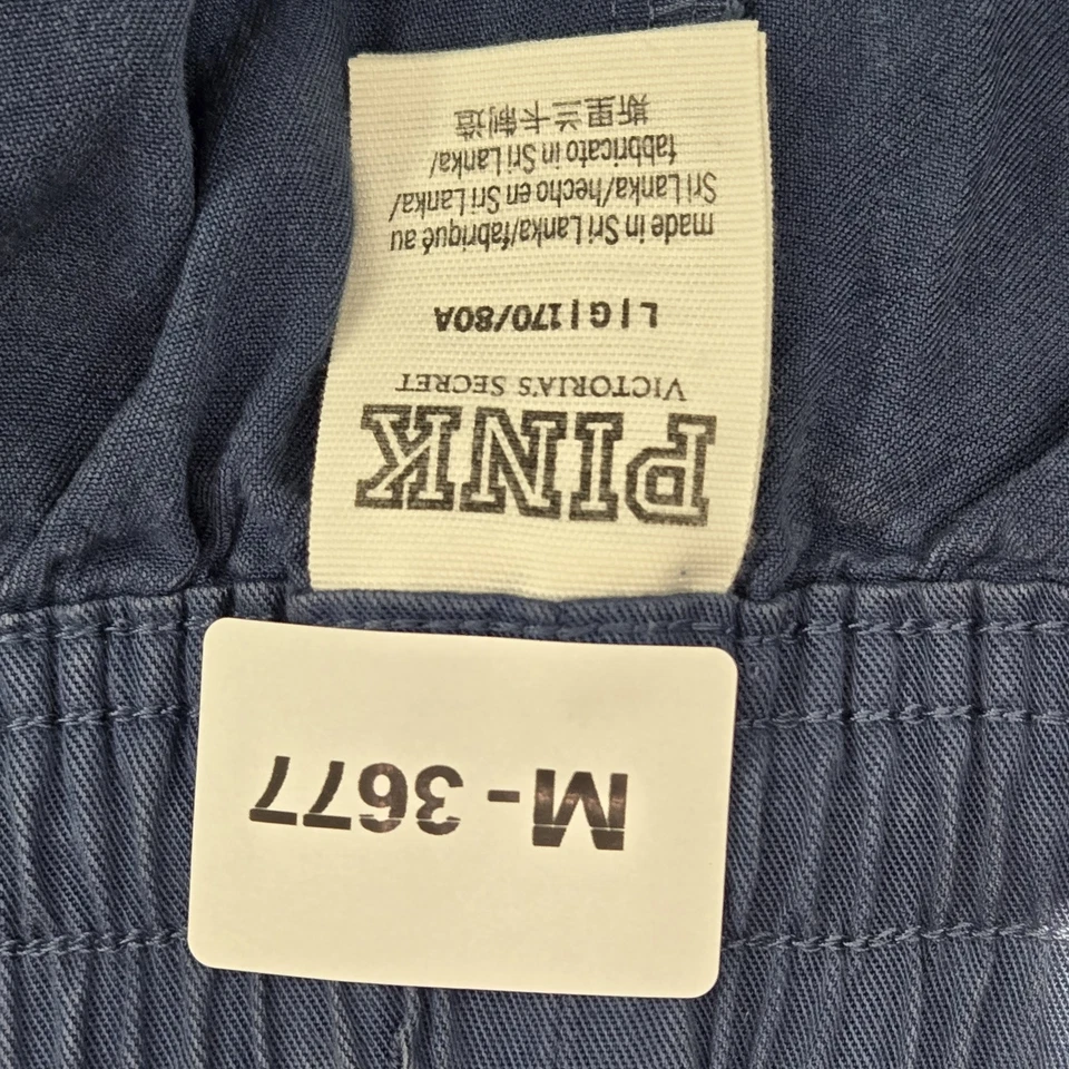 Pantalones Victoria's Secret ROSA Mujer L Azul Lounge Logo 26.5" Entrepierna Foto 2 de 4