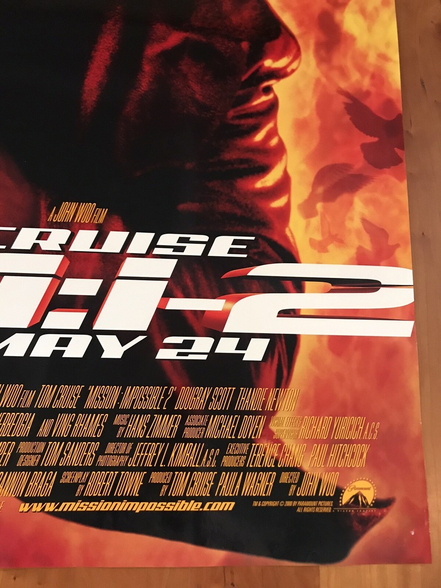 MISSION IMPOSSIBLE 2 Original DS Movie Poster 27”x 40” Tom Cruise