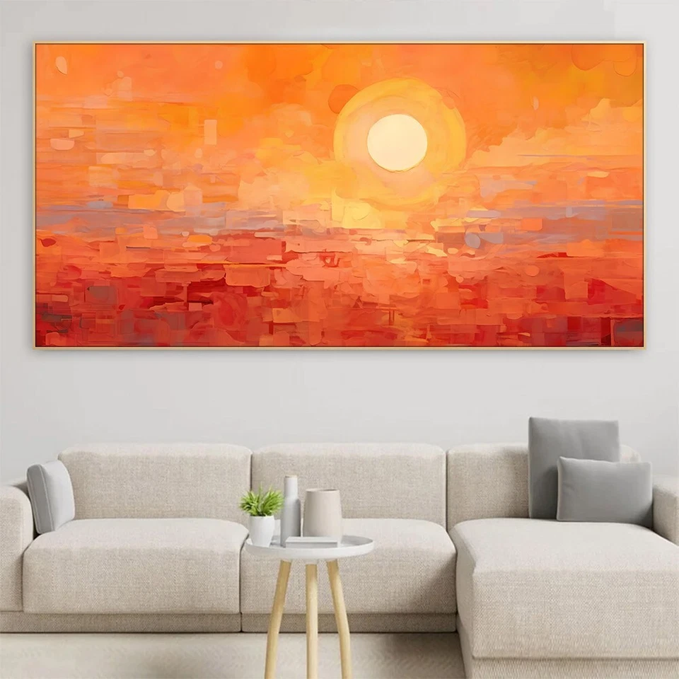 Sunset Abstract Canvas Painting Canvas Wall Art Picture Home Decor Prints Poster - Image 2 of 4