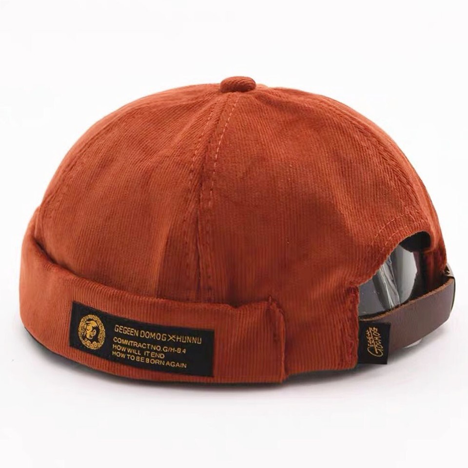 Bocca Berretto di velluto a coste Brimless Docker Cappello senza