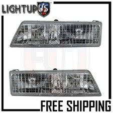 Headlights Headlamps Pair Left Right Set For 95-97 Mercury Grand Marquis