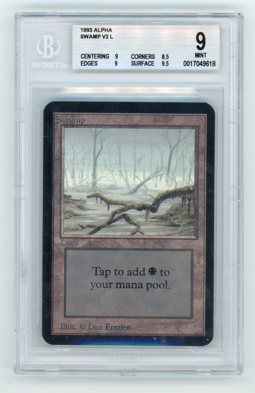 Magic the Gathering Swamp V2 1993 Alpha MTG BGS 9