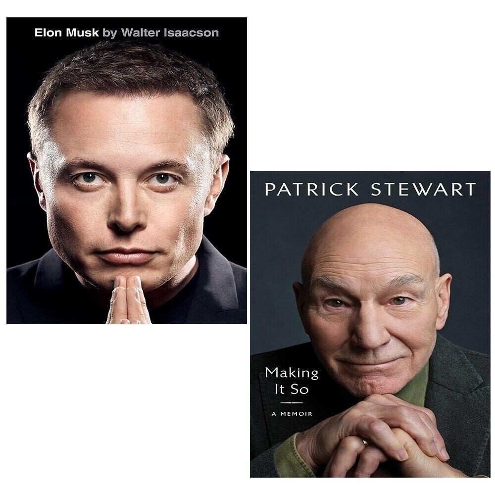 Elon Musk Walter Isaacson, Making It So Patrick Stewart 2 Books Set Hardcover