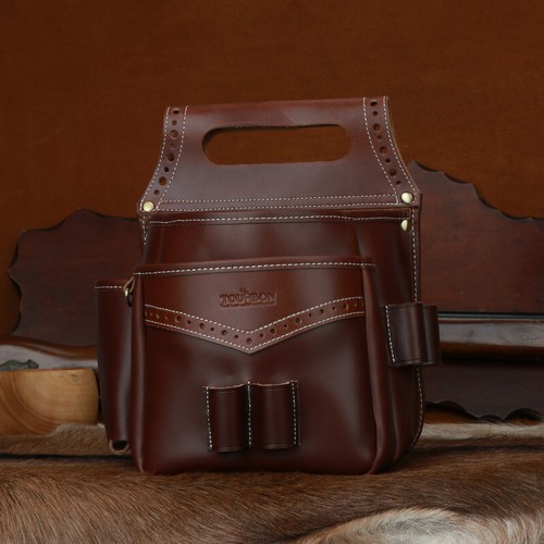 Leather Cartridges Bag Shells Holder Case Trap Shooting Ammo Storage Carry Pouch - Picture 8 of 24
