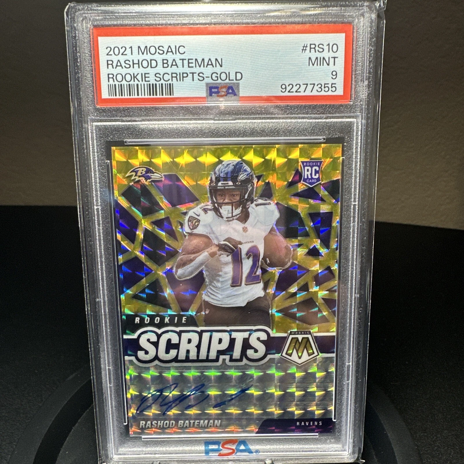 Rashod Bateman Panini Mosaic Rookie Scripts #RS10 Gold