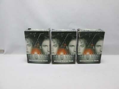 The X-Files Collectible Card Game (Lot of 3) 60 Card Starter Deck - 1996- Opened