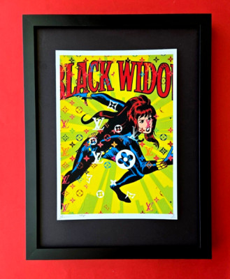   DEATH NYC Hand Signed Print Framed  16X12in COA ''BLACK WIDOW DRIPS IN LV''