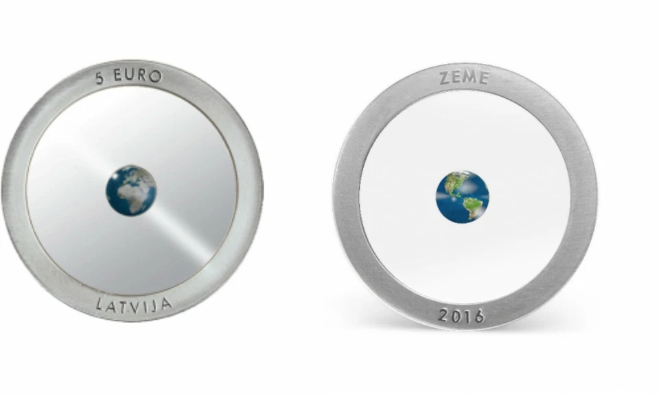 Latvia 2016 silver coin 5 euro THE EARTH - Image 2 of 3