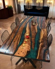 30"x60" Green Epoxy Resin Conference Office Meeting Table Top Home Furniture Dec