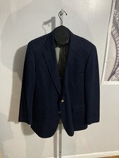 Vintage Chaps Ralph Lauren Navy Gold tone Two Button Blazer 42R
