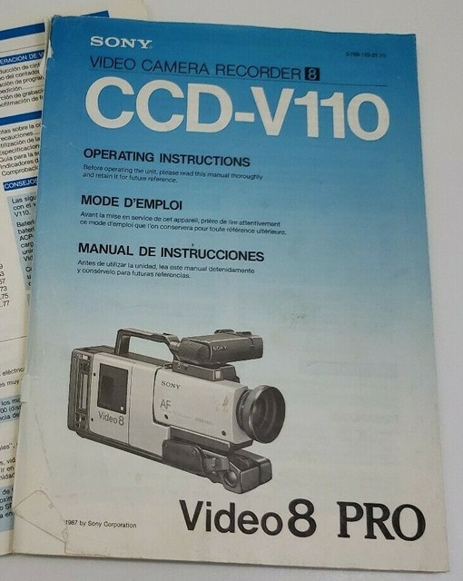 Sony Video Camera Recorder Manual Operating Instructions CCDV110 eBay