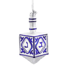 Kurt Adler Jewish Dreidel Glass Ornament 4 Inch Noble Gems
