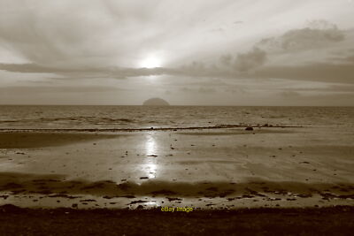 Photo 6x4 Sunset on Ainslie Shore Girvan With view of the Ailsa Craig. c2018