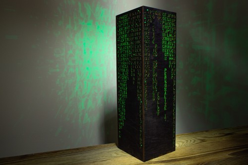 Personalized Green Code Lamp | Custom Green Letters Vertical Hieroglyphs Numbers - Picture 2 of 7
