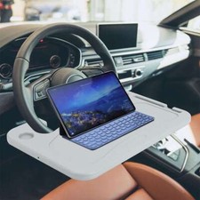 Two Sided Car Steering Wheel Tray Desk For Laptop Drink Food Work Table Holder