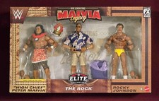 WWE * THE ROCK , ROCKY JOHNSON & PETER MAIVIA Figures * MAIVIA LEGACY *  Mattel 