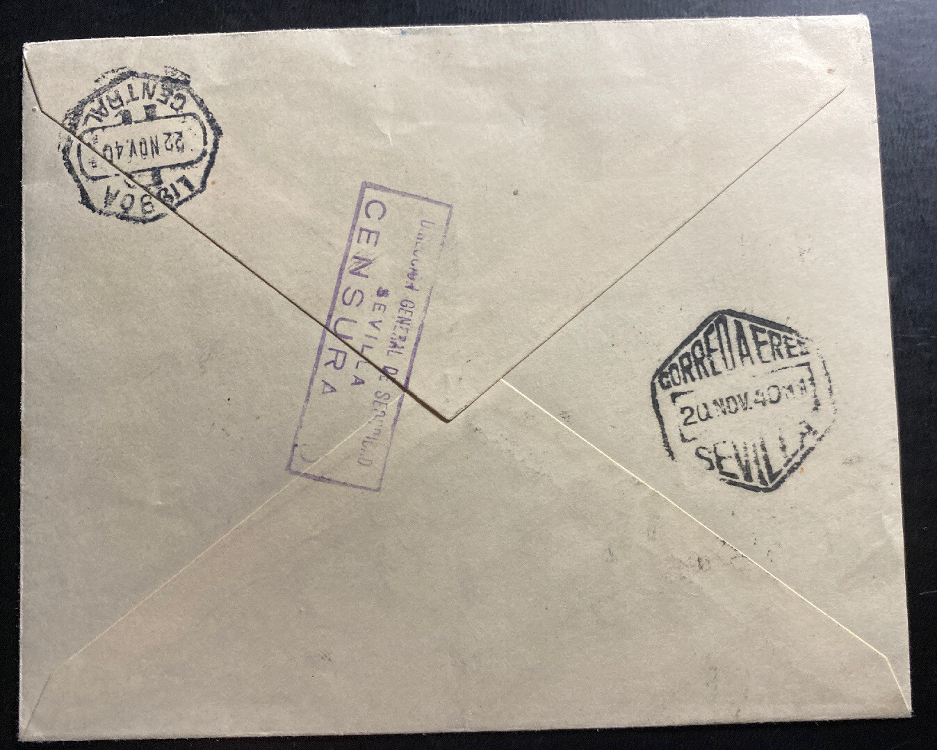 1940 Malaga Spain Airmail Registered cover to Lisboa Portugal Zeppelin Stamp eBay