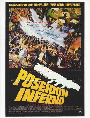 RONALD NEAME ~ 'Poseidon Inferno' signed 8.5x11 movie poster photo