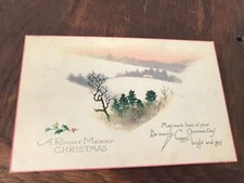 Arts and Crafts A Right Merry Christmas Vintage Postcard