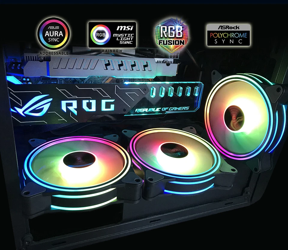 RGB Graphic Card Bracket Addressable LED 3-pin 5V Brace GPU Sync Light Fix Video - Image 2 of 4