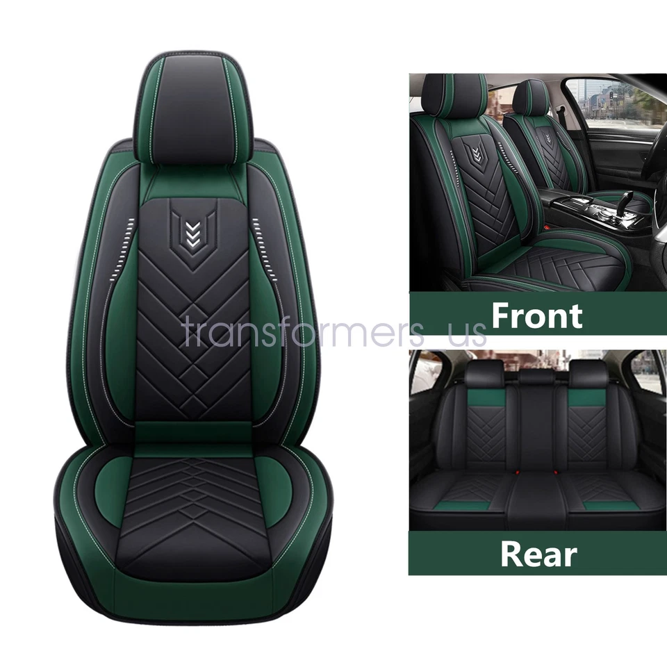 For Acura Car Seat Cover Full Set Deluxe PU Leather 5Seats Front&Rear Protector - Image 4 of 4
