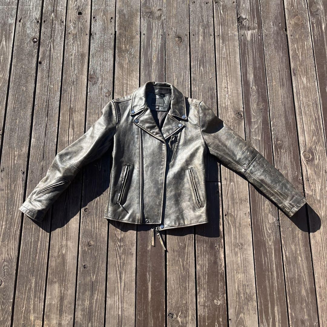 BANANA REPUBLIC 1990's Vintage Leather Jacket XS Width 46cm Length