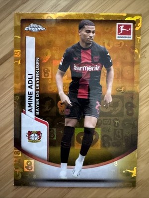 Amine Adli 2023-24 Topps Chrome Bundesliga Gold Foil Bundesliga 60 Year #69