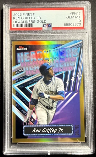 2023 Finest Headliners Gold Refractor Ken Griffey jr #FH17 PSA 10