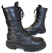 Ladies CARVELA Kurt Geiger Black leather Chunky Lace-up Ankle boots Size UK 5 38