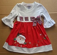 Bonnie Jean Embellished Christmas Santa Dress Girls Size 3/3T