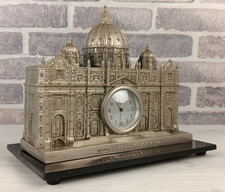 BASILICA S.PIETRO ROMA - IN METALLO -CON OROLOGIO VEGLIA - 25X22X15 CM - ANNI 60