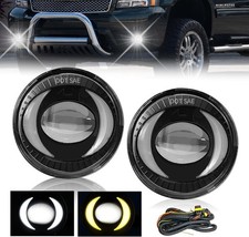 LED Circular Fog Lighs Fit For 2007-2014 Chevy Suburban Avalanche, 2007-2013 Tah