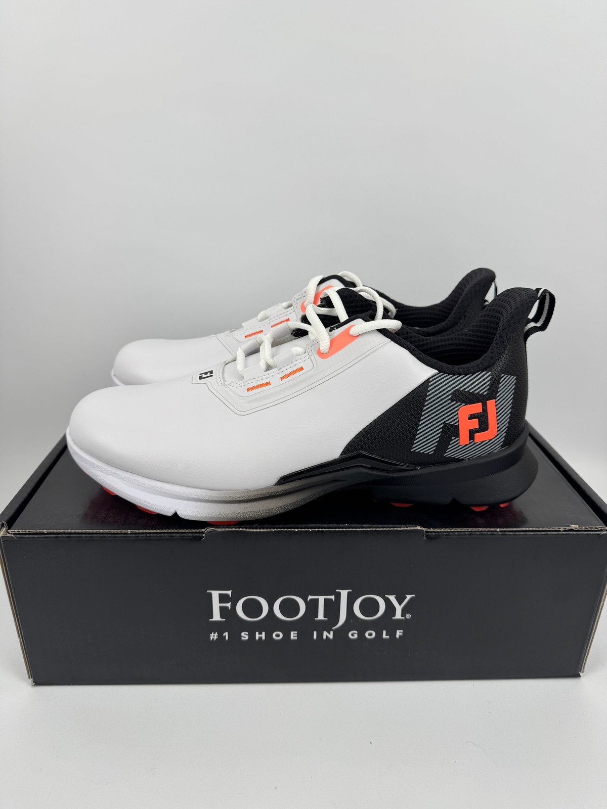 FootJoy Fuel Golf Shoes Men's UK 7.5 US White Black Orange/31260