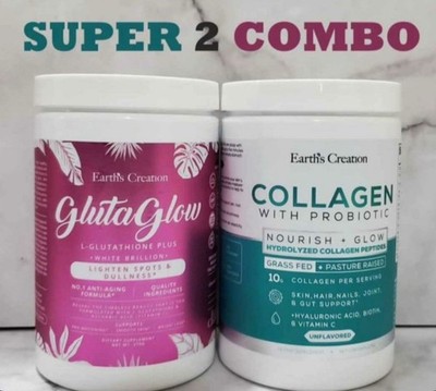 EARTH'S CREATION GLUTA GLOW + HYDROLYSIERTES KOLLAGEN MIT PROBIOTIKA PEPTIDEN