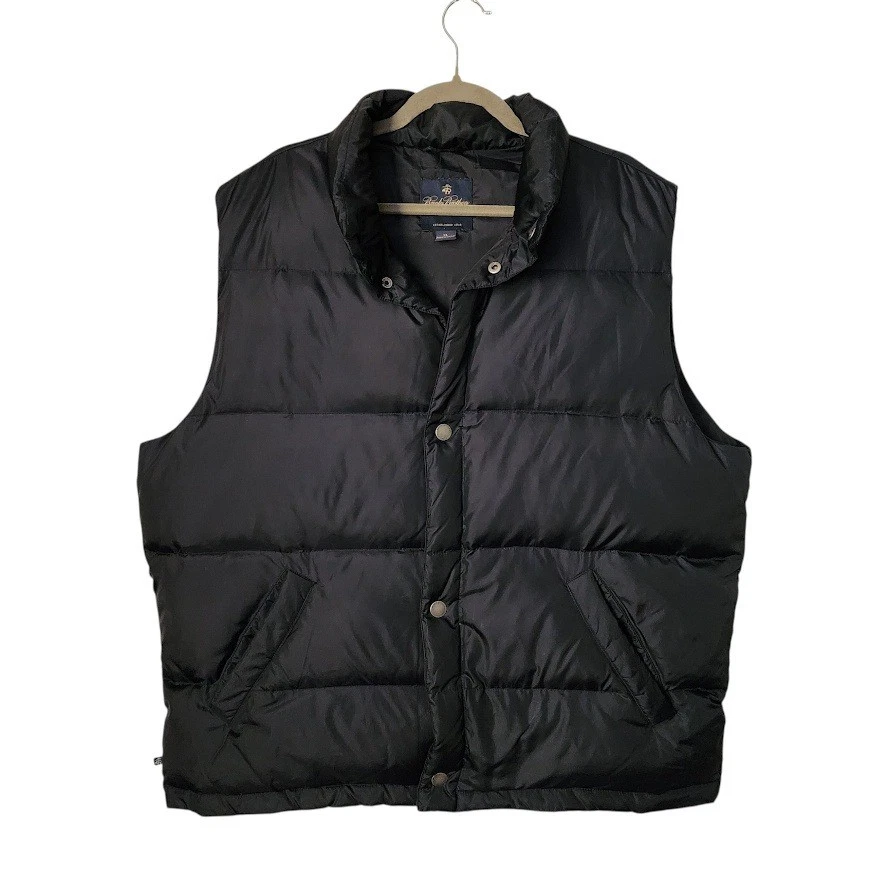 BROOKS BROTHERS Goose Down Puffer Vest Navy Ink Fisherman Aesthetic Gorpcore XL