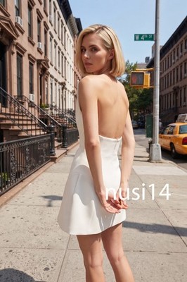 asymmetric mini dress zara NEW WOMAN NECK WHITE XS-XXL 2937/111/250 Perforated stud detail at DUSTY BLUE Ohufall Women's Mini Dress FORMAT (SIZE XS-2XL):Paper