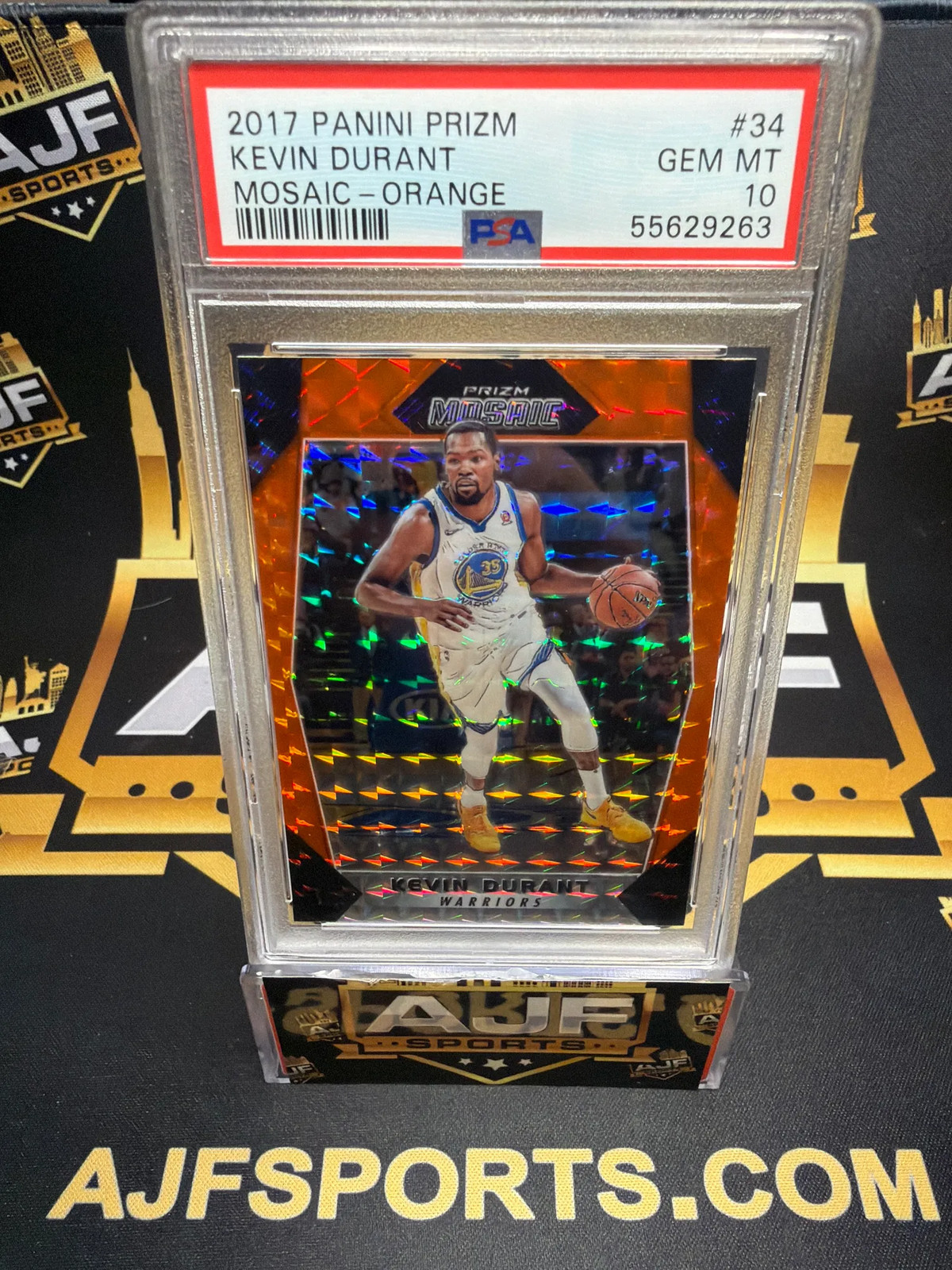 2017 Panini Prizm Mosaic Kevin Durant #34 Orange PSA 10