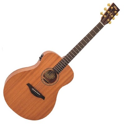 Vintage VE300MH Elektro-Akustik-Gitarre in Mahagoni - preisgekröntes Modell