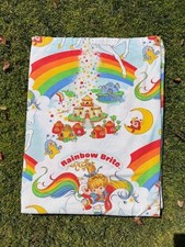 Sábana plana de franela tamaño doble Rainbow Brite de colección sello 1983 Stranger Things