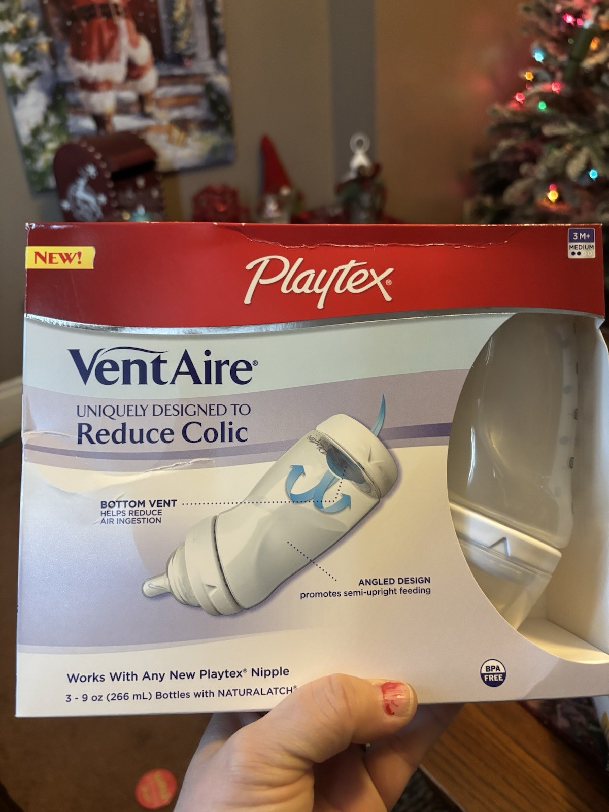 Playtex VentAire 3-Pack 9oz Baby Bottle Set BPA-Free Angled 