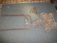 Antique James Way Jamesway Barn Hay Trolley Cast Iron Pulley COMPLETE SYSTEM!