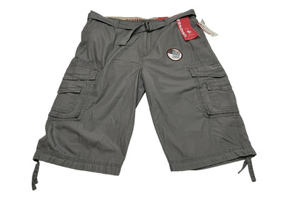 Union Bay Messenger Cargo Shorts Men's Size 40 Cordova Grey Goose w/ Belt NWT