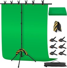Portable Photo T-Shape Backdrop Stand W/Green Screen Background Tripod Sand Bag