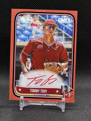 #ad 2024 Onyx Vintage Tommy Troy Red Ink AUTO 25 AZ Dbacks 2026 MLB Callup RC $17.50